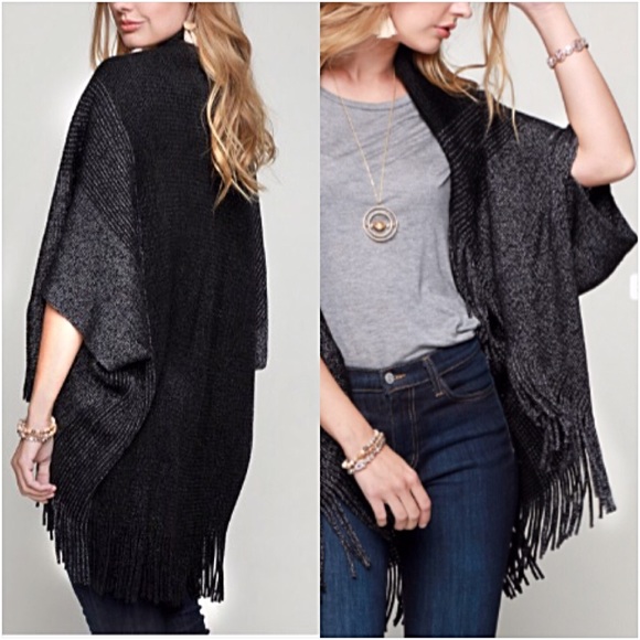 Soft Bohemian Chic Sweater Cardi Wrap Armholes O/S - Picture 2 of 7